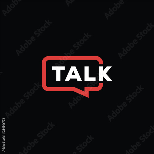 talk logo design, rectangle Sound bubbles graphic vector icon