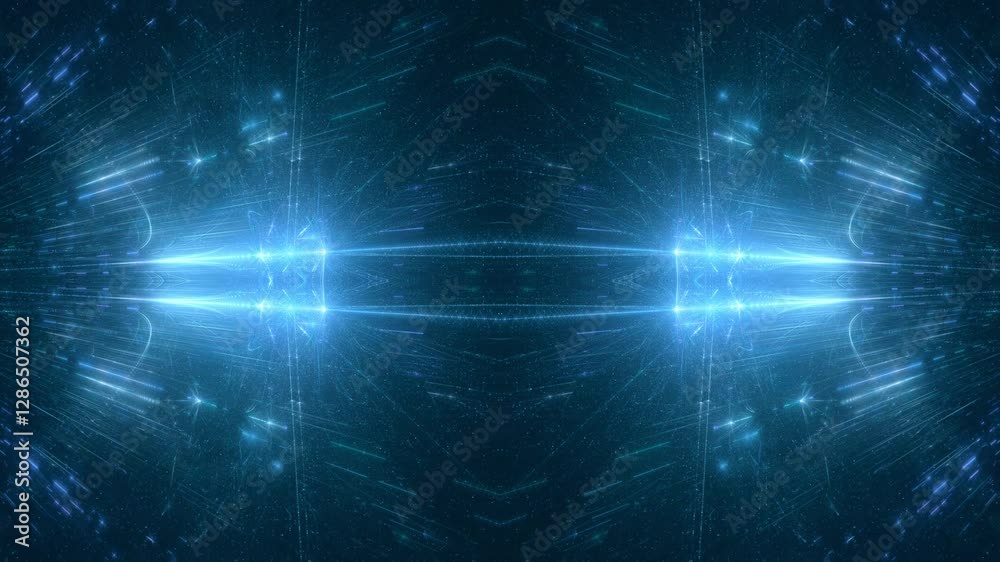 leuchtende Lichtpunkte bewegen sich langsam Richtung Zentrum, digitaler Datentransfer, Algorithmus, Internet, Energie, Datenfluss, Geschwindigkeit, Wandel, Austausch, braun, orange