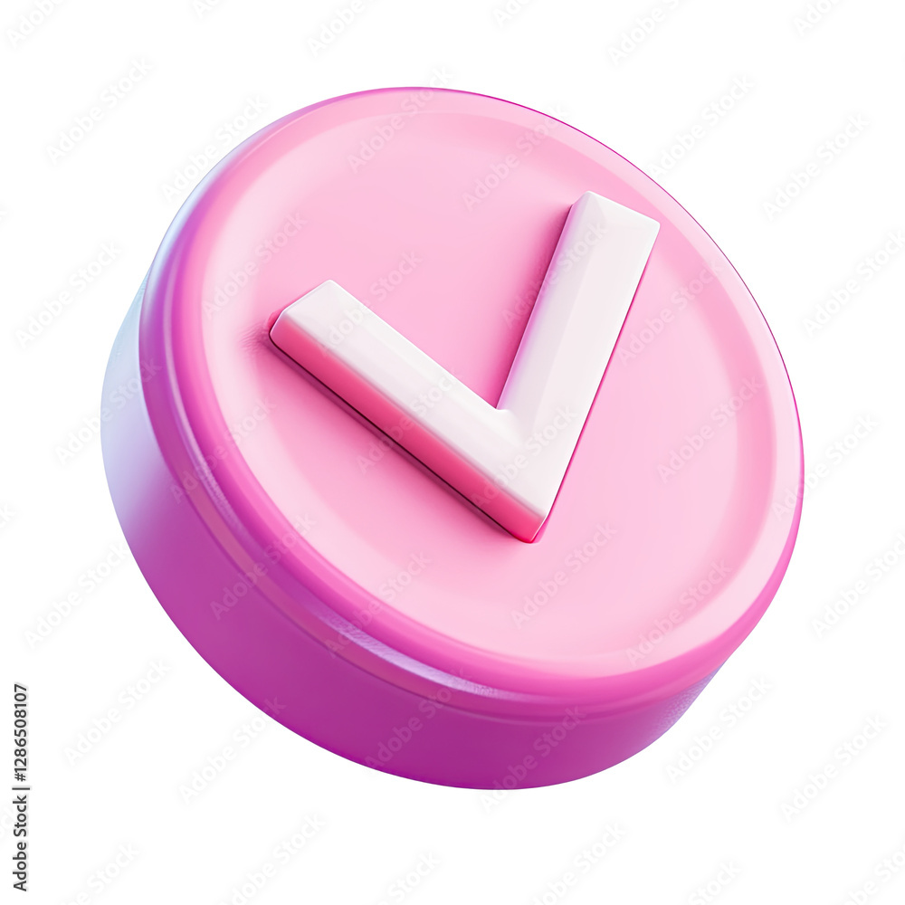 check mark button 3d icon in cartoon plastic style minimal isolated on transparent background check mark button 3d icon in cartoon plastic style minimal isolated on transparent background