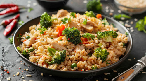 rice with broccoli and chicken