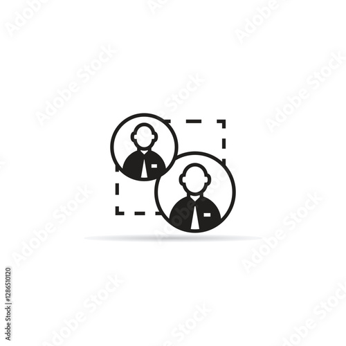 businessman linking user shadow on white background