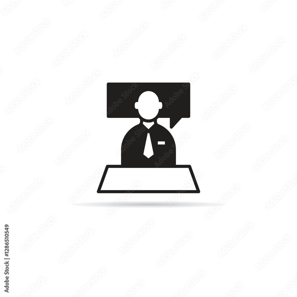 job interviewer icon with shadow on white background job interviewer icon with shadow on white background
