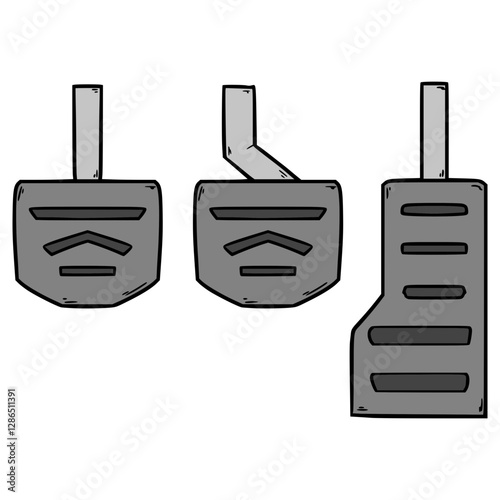 car pedal illustration hand drawn isolated vector