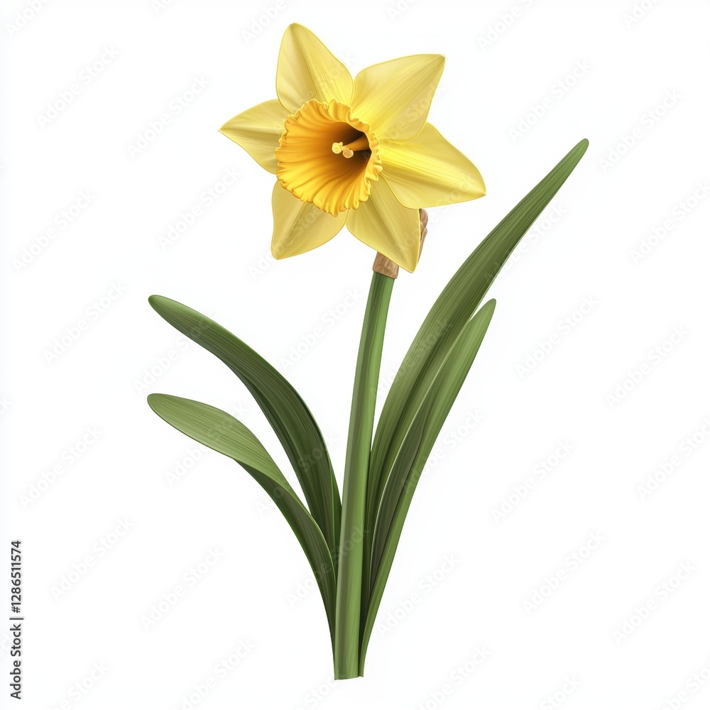 Fototapeta premium Daffodil flower isolated on white background