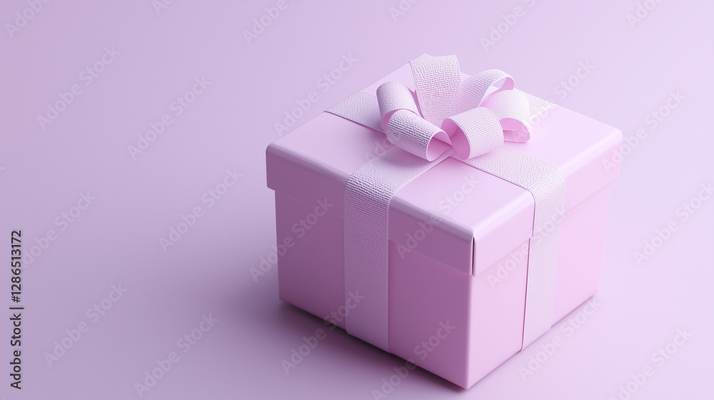 Obraz premium Gift Box on White, 3D Illustration, Centered, Even Lighting