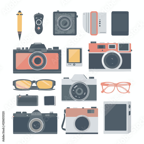 gadget, device, technology, background, modern, digital, vector, 3d, illustration, phone, electronic, mobile, headphones, wireless, equipment, headphone, headset, computer, design, object, hardware, s