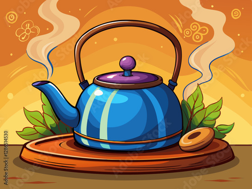 vector of  Boiling kettle