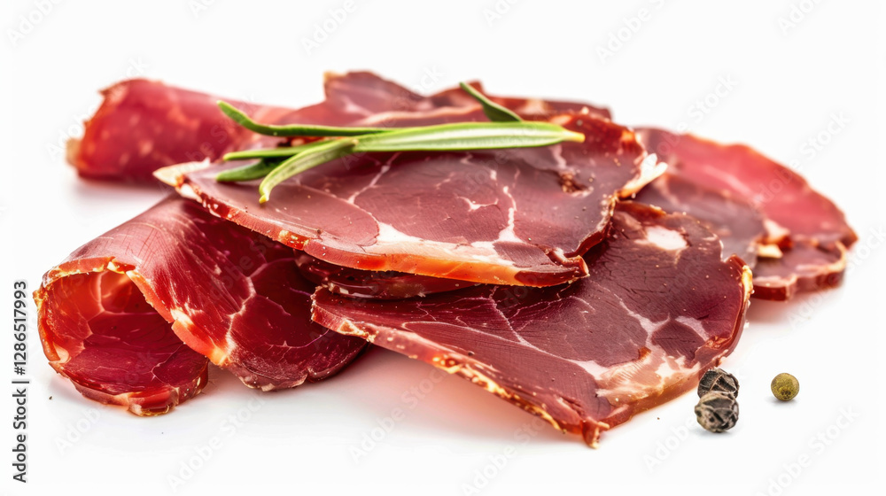 thin slices of meat on table thin slices of meat on table