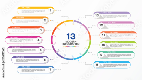 Infographic for presentation, 13 process.