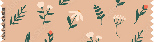 Tape with wildflower pattern