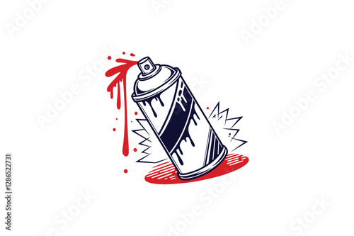 street graffiti spray can silhouette vector art illustration