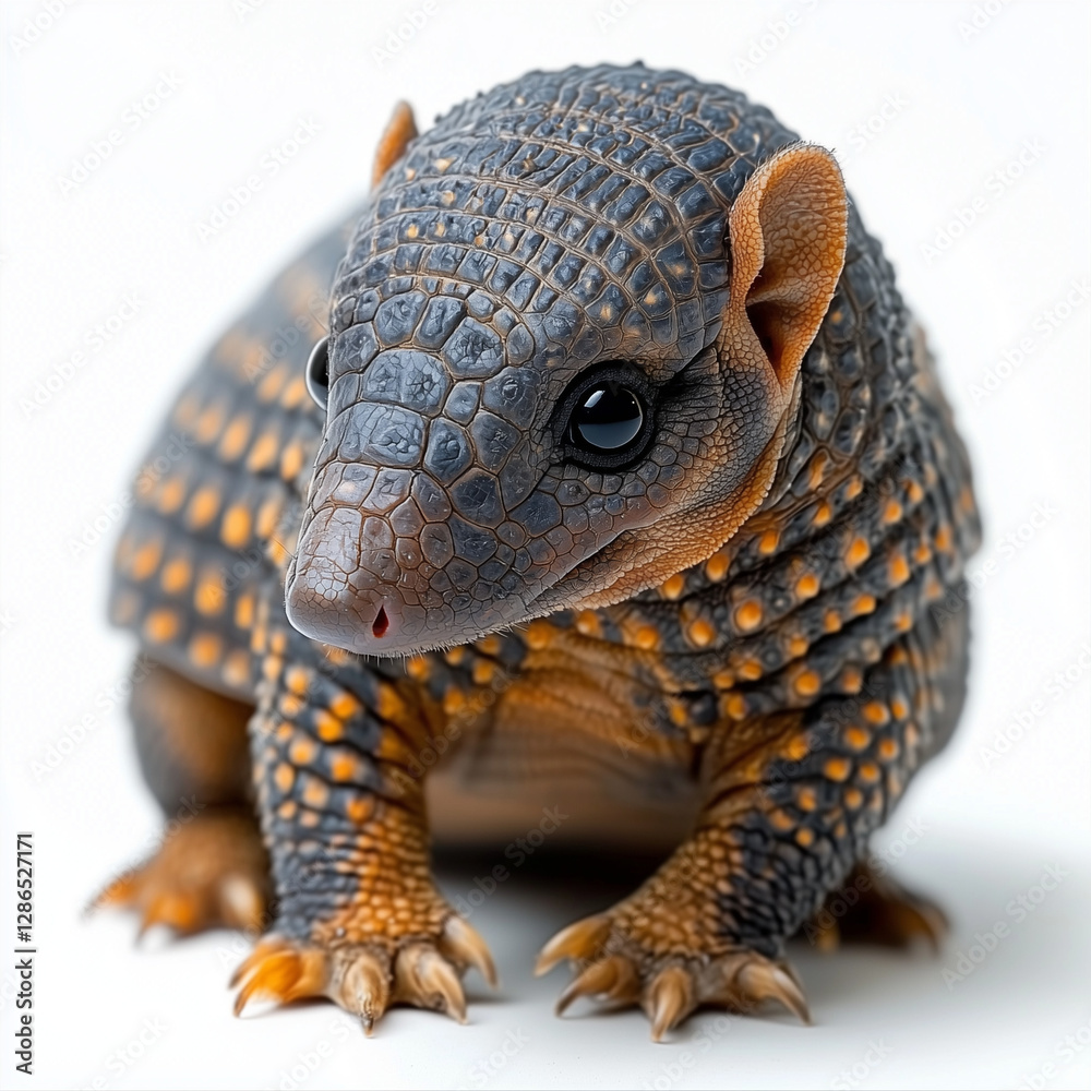 Fototapeta premium Baby Armadillo Isolated on White Background