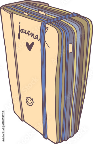 Carnet de croquis fermé avec une élastique