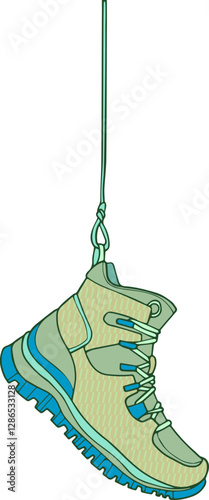 Chaussure de randonnée suspendue