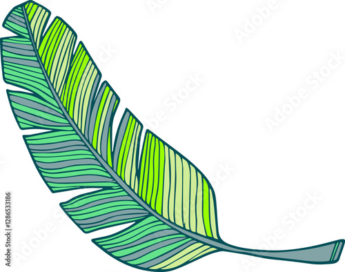 Plume d'oiseau exotique verte