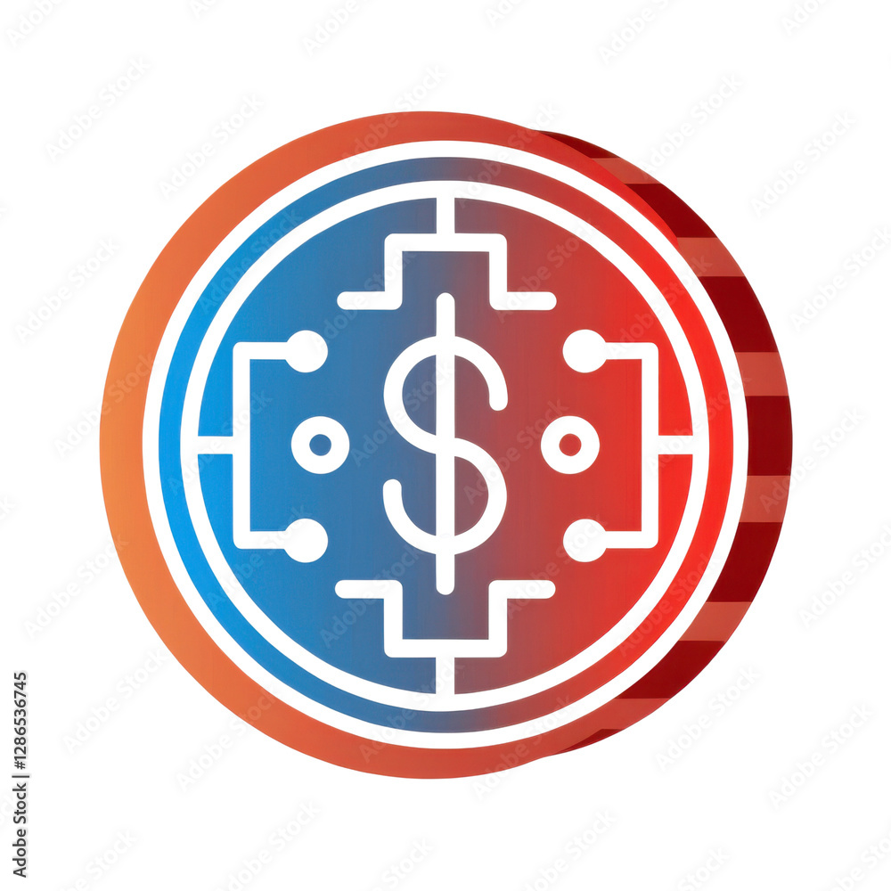 Modern Icon of Financial Transactions Representing Currency and Economic Growth Modern Icon of Financial Transactions Representing Currency and Economic Growth
