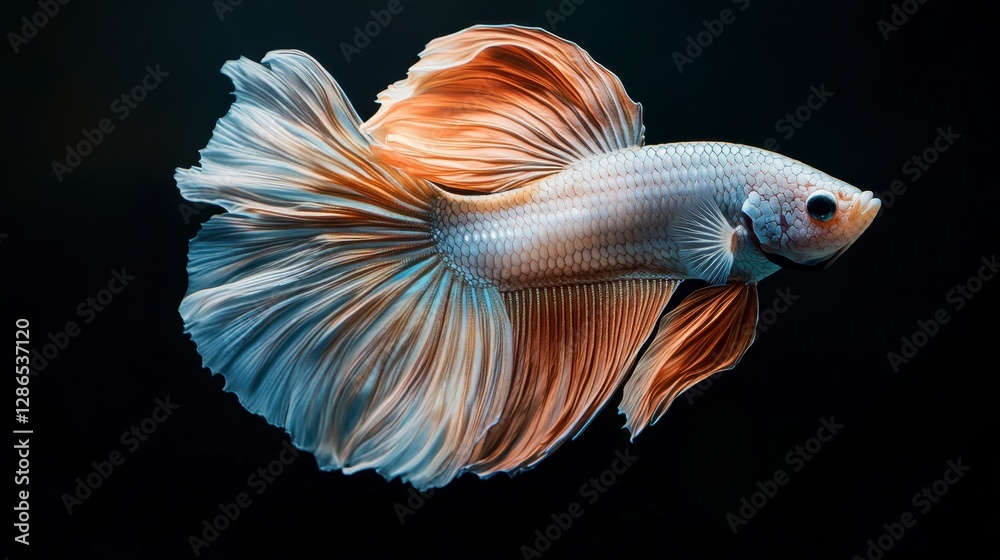 Fototapeta premium Elegant Siamese Fighting Fish Aquatic Life Colorful Tail