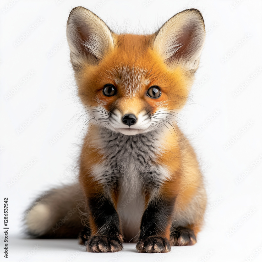 Obraz premium Baby Fox Isolated on White Background