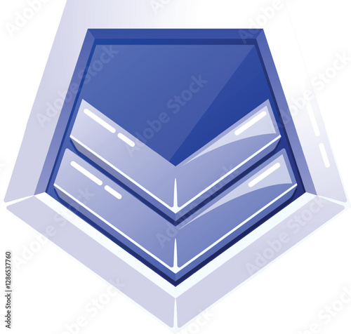 Combat game award badge vector illustration