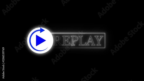 Replay Signs Background animation Neon Action replay animation on black background ,neon loop animation concept social media, Replay symbol icon ...