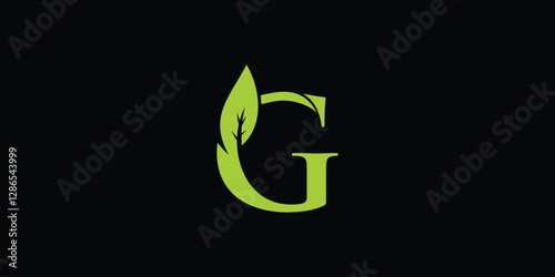creative G leaf logo with a modern concept