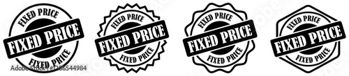 Fixed price rubber stamp set collection on white background. Vector fixed price emblem for shop use. fixed price label design for marketing use. Badge design for fixed price promotion. Vector

