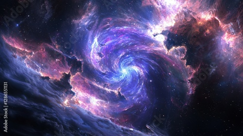 A galactic tsunami of luminous nebula tendrils rushes across space, shaping new star systems