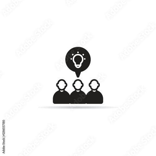 group brainstorm icon with shadow on white background