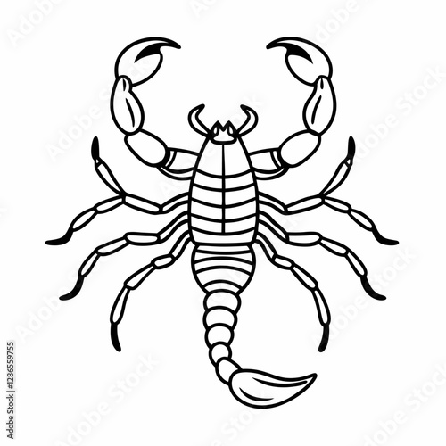 Intricate Scorpion Illustration in Monochrome Vector Design