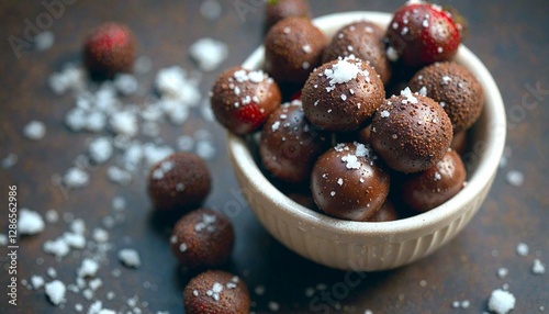 Wallpaper Mural White Bowl with Chocolate Strawberries and Sea Salt Torontodigital.ca