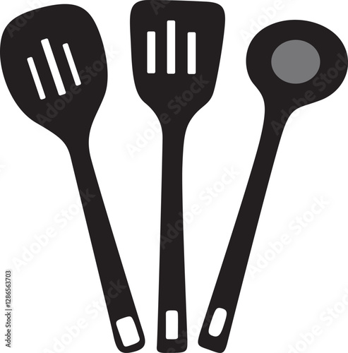 set of kitchen utensils in vector
