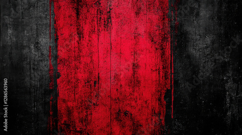 striking abstract background featuring bold red streak on textured black surface, evoking sense of drama and intensity