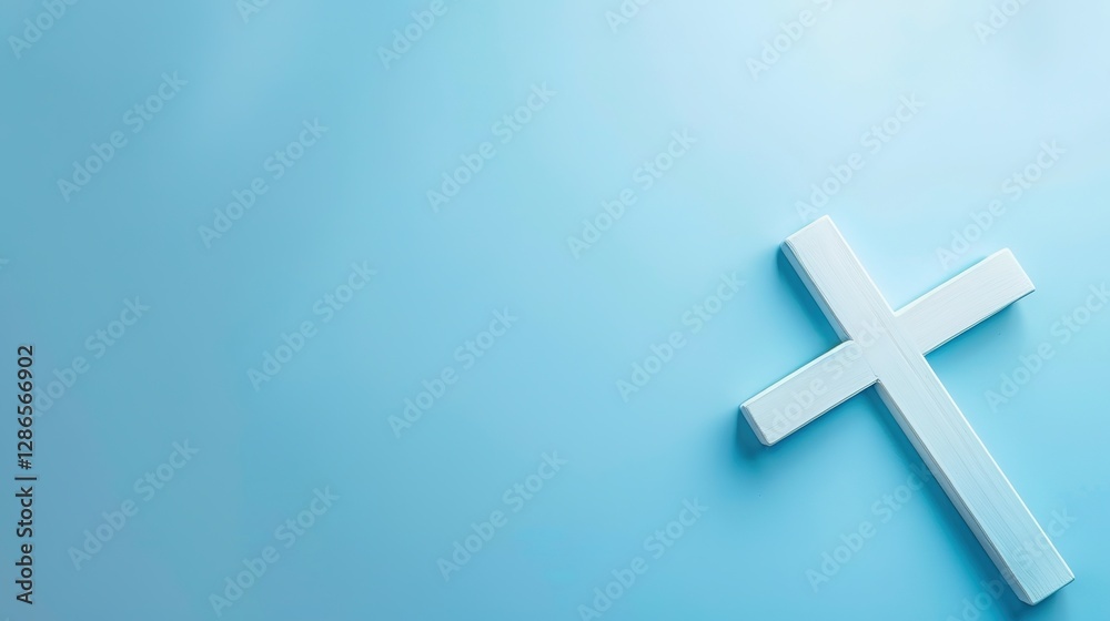 Fototapeta premium The Significance and Unique Atmosphere of the Light-blue Background on Good Friday