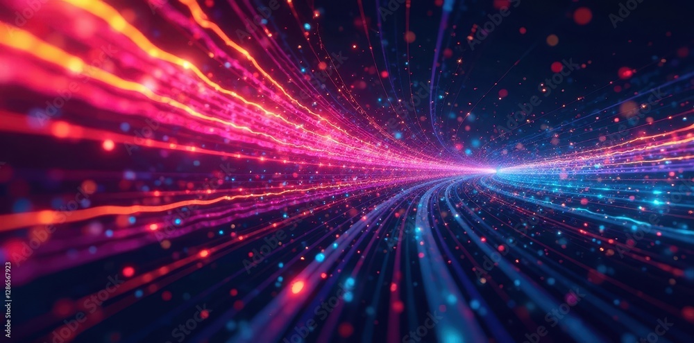 Naklejka premium Intersecting lines forming a complex visual distortion, visual art, monochromatic