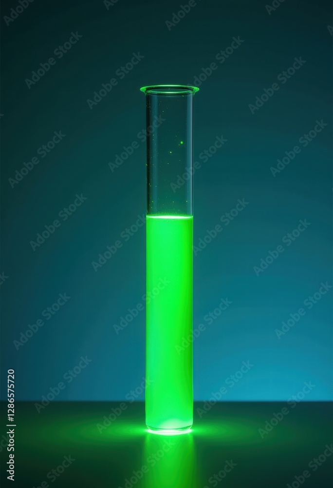 A glowing green solution in a test tube, showcasing laboratory science with vibrant colors, perfect for educational and commercial use. A glowing green solution in a test tube, showcasing laboratory science with vibrant colors, perfect for educational and commercial use.