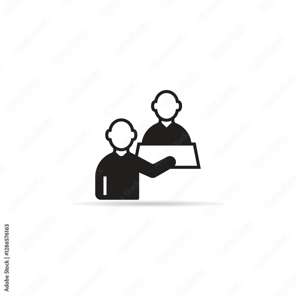 job interview icon with shadow on white background job interview icon with shadow on white background