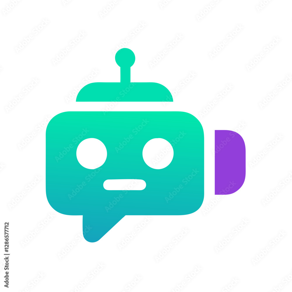 Chatbot icon illustration for website design, digital marketing, educational blogs, and user experience optimization for customer service or tech-related presentations