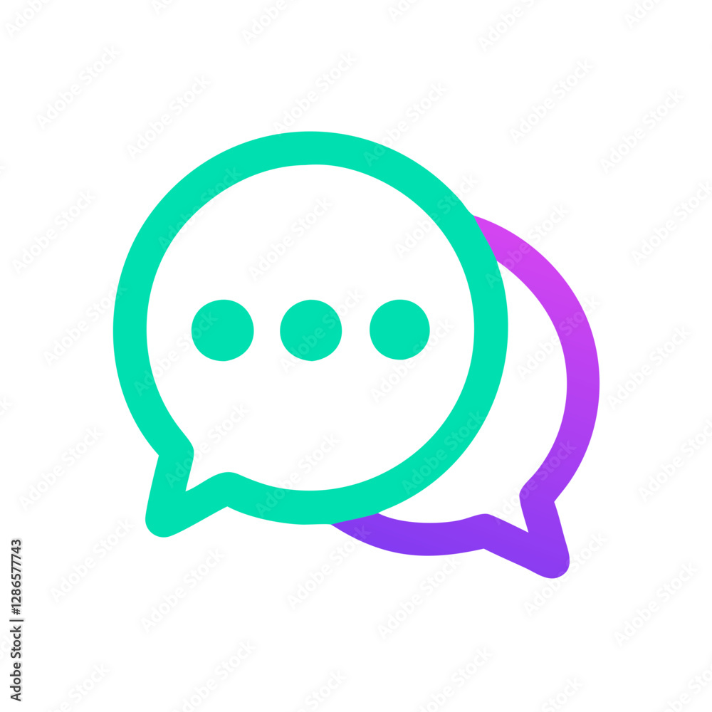 Chat bubble icon representing communication, digital connection Chat bubble icon representing communication, digital connection