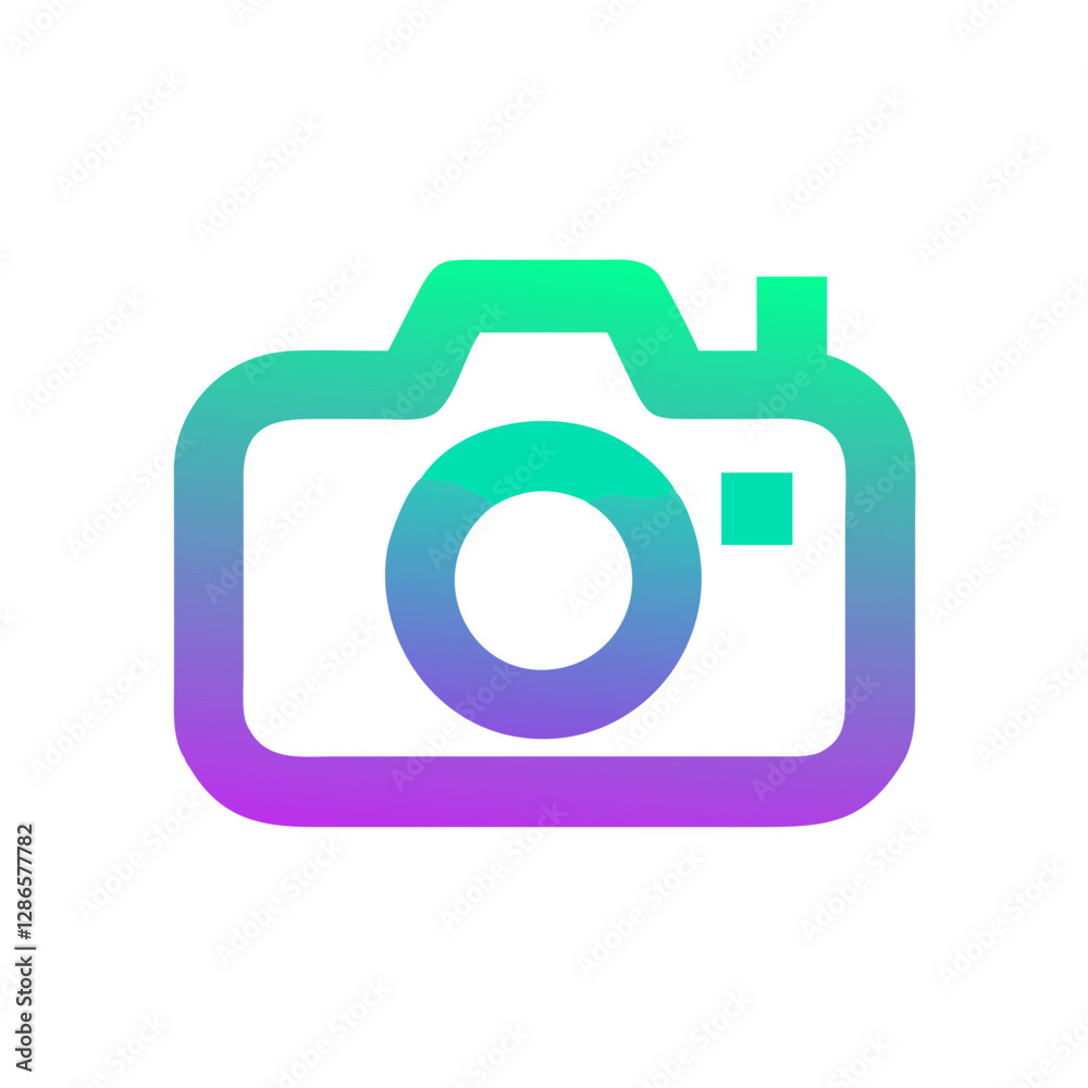 Camera icon in gradient colors, digital photography concept Camera icon in gradient colors, digital photography concept