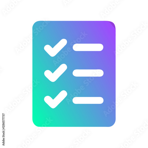 Colorful checklist with checkmarks on gradient background, productivity concept