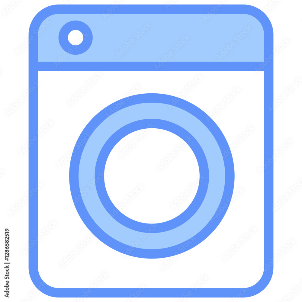 Washing Machine Outline Blue Color Icon Washing Machine Outline Blue Color Icon