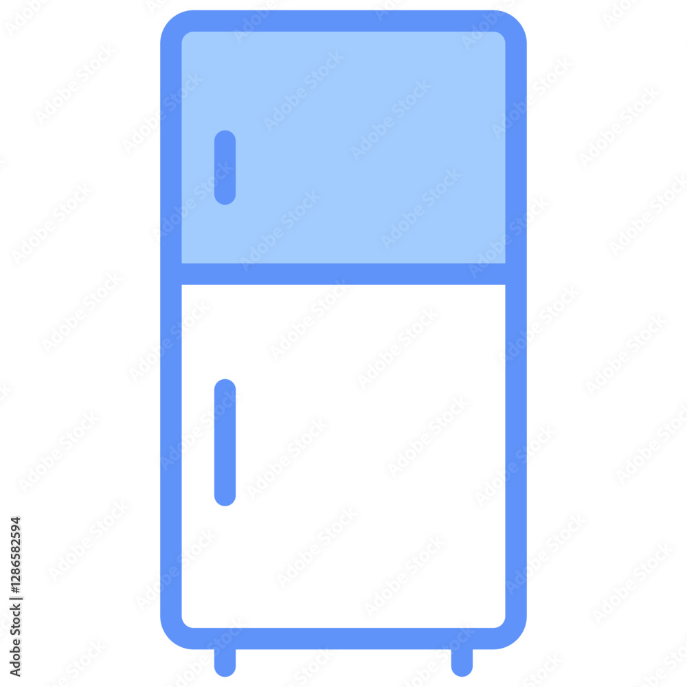Fridge Outline Blue Color Icon Fridge Outline Blue Color Icon