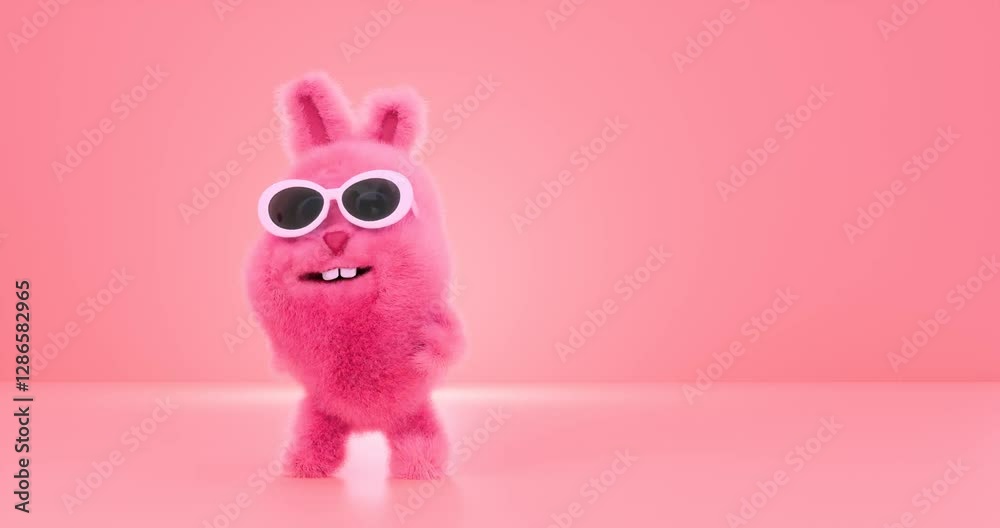 Easter background with cute rabbit