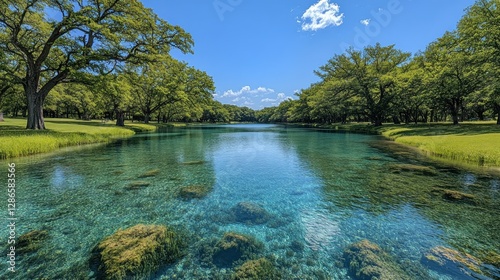 Pristine Spring Creek, Lush Green Trees