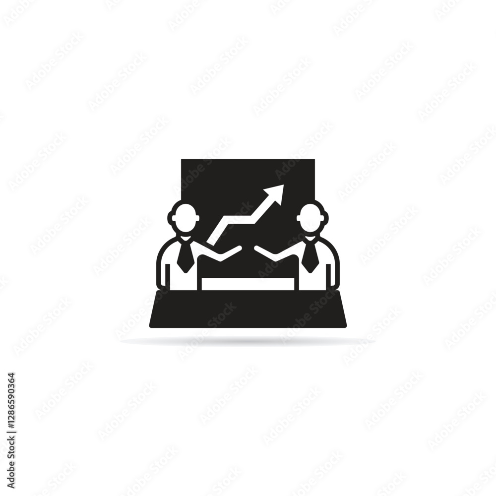 business meeting and graph icon vector illustration business meeting and graph icon vector illustration