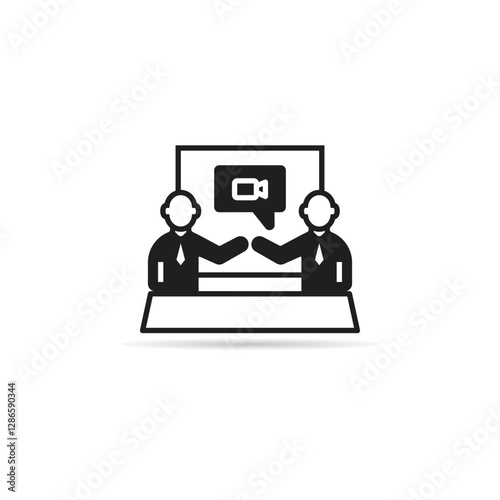 video online conference icon vector illustration