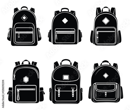 Vector Illustration of Various Backpack Styles