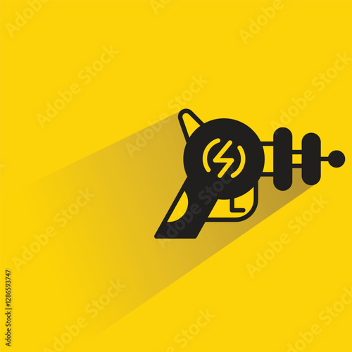 futuristic blaster gun on yellow background