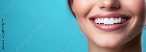 Beautiful Woman Smiling with White Teeth – Dental Clinic Banner, designed for dental clinics, beauty care promotions, and oral hygiene advertisements
