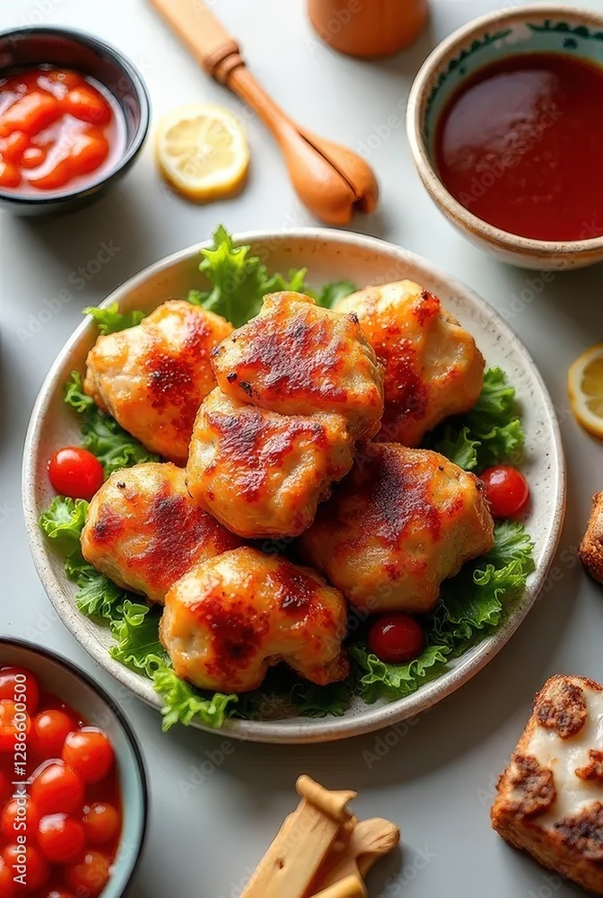 A plate of crispy, golden-brown fried chicken drumsticks served hot with a crunchy texture. Perfect for food advertisements, restaurant promotions, or comfort food concepts. A plate of crispy, golden-brown fried chicken drumsticks served hot with a crunchy texture. Perfect for food advertisements, restaurant promotions, or comfort food concepts.